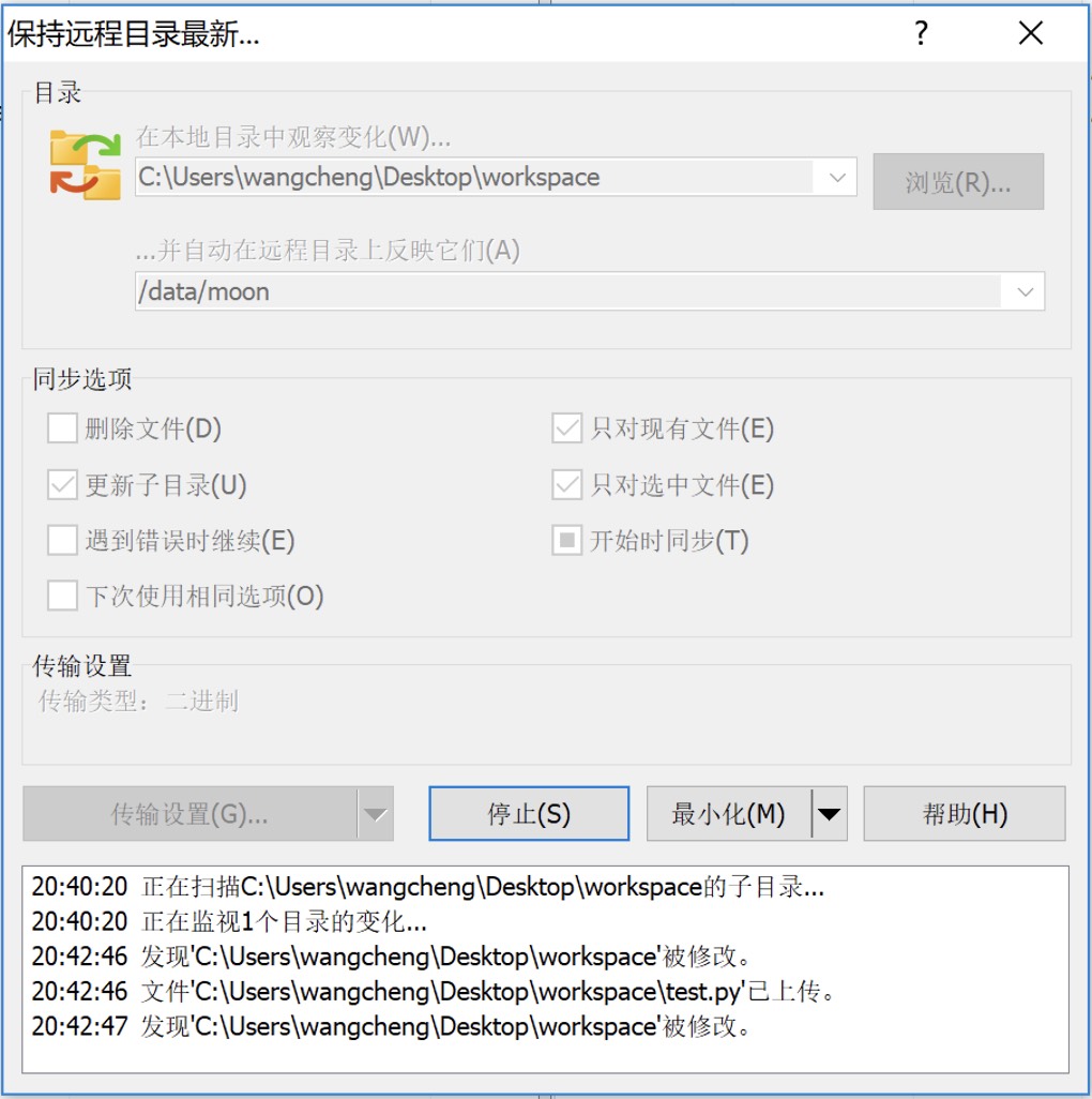 图 2-46 WinSCP同步监控图
